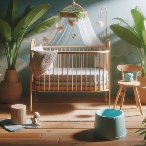 Lit parapluie bébé – services Villas Kanisi, location villa Guadeloupe